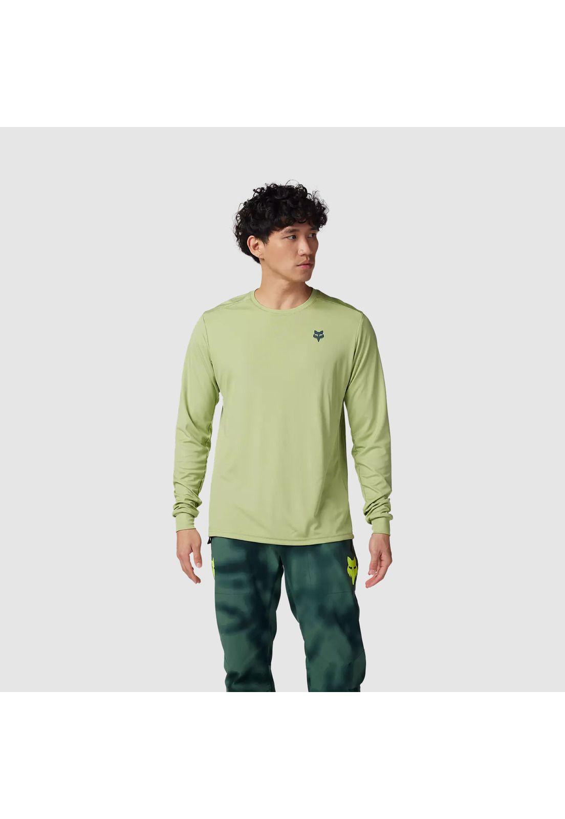 Polera Bicicleta Ranger Wayfaring Manga Larga Verde Pastel Fox-2