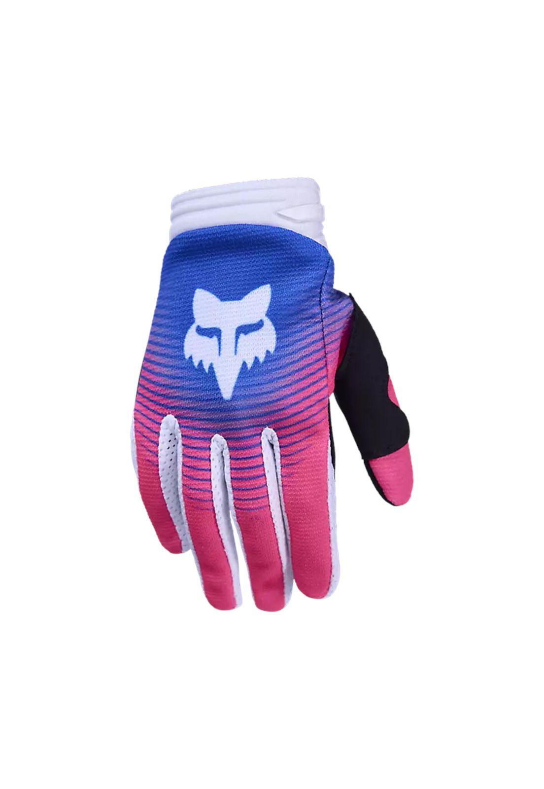 Guantes Moto Niño 180 Collect Azul/Rosado Fox-0