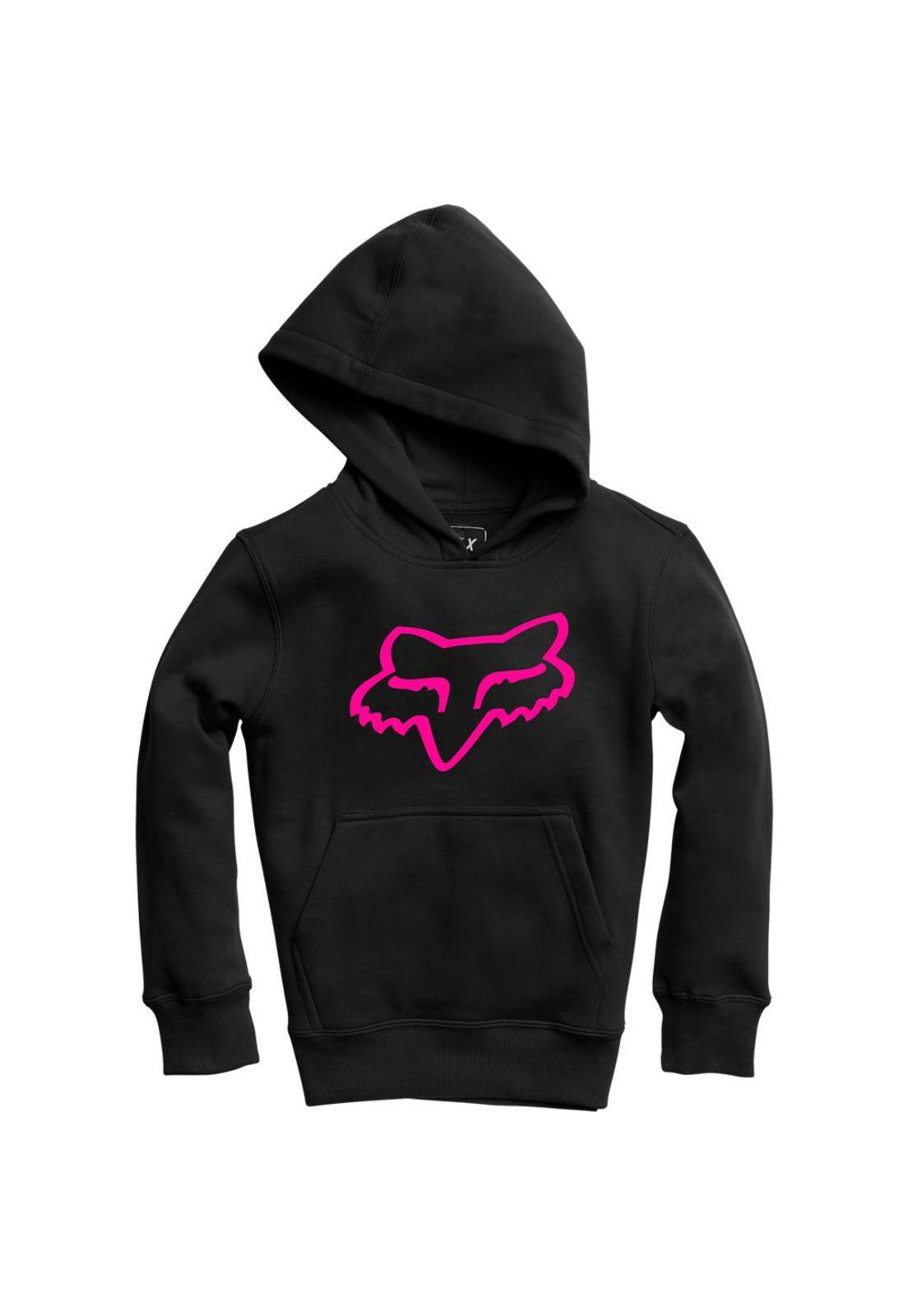 Poleron Lifestyle Niño Legacy Pullover Negro/Rosa Fox-0
