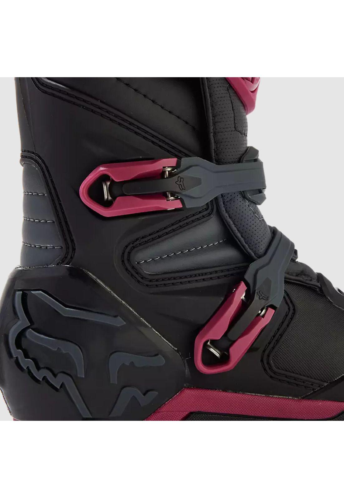 Botas Moto Mujer Comp Morado Fox-6