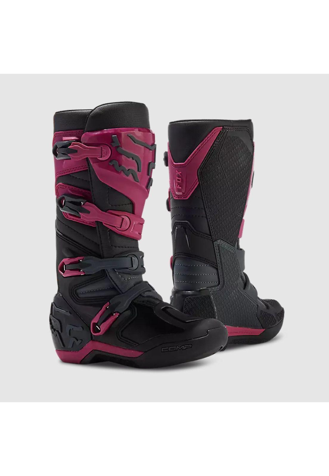 Botas Moto Mujer Comp Morado Fox-0