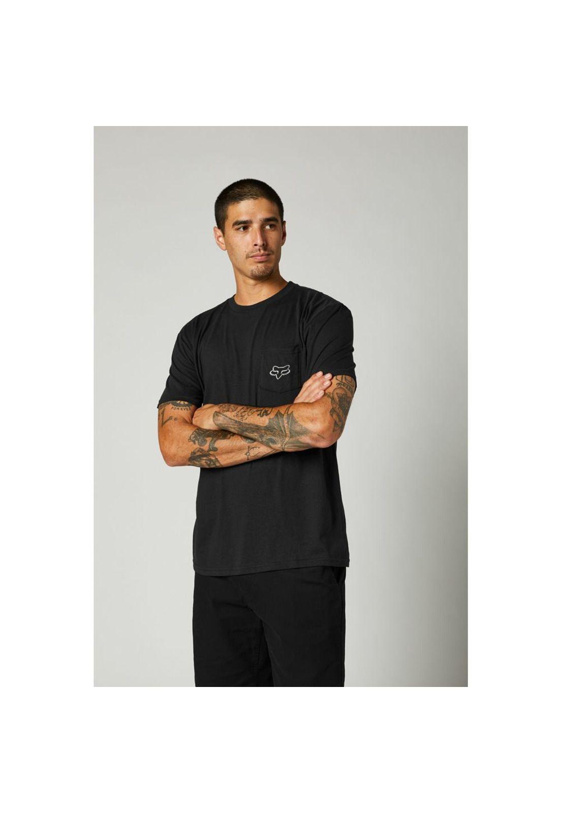 Polera Lifestyle Bronca SS Pocket Tee Negro Fox-0