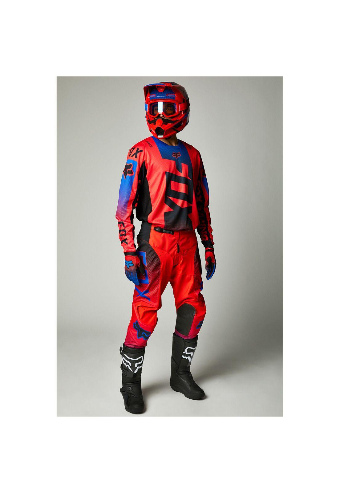 Polera Moto 180 Oktiv Rojo Fluor Fox-1