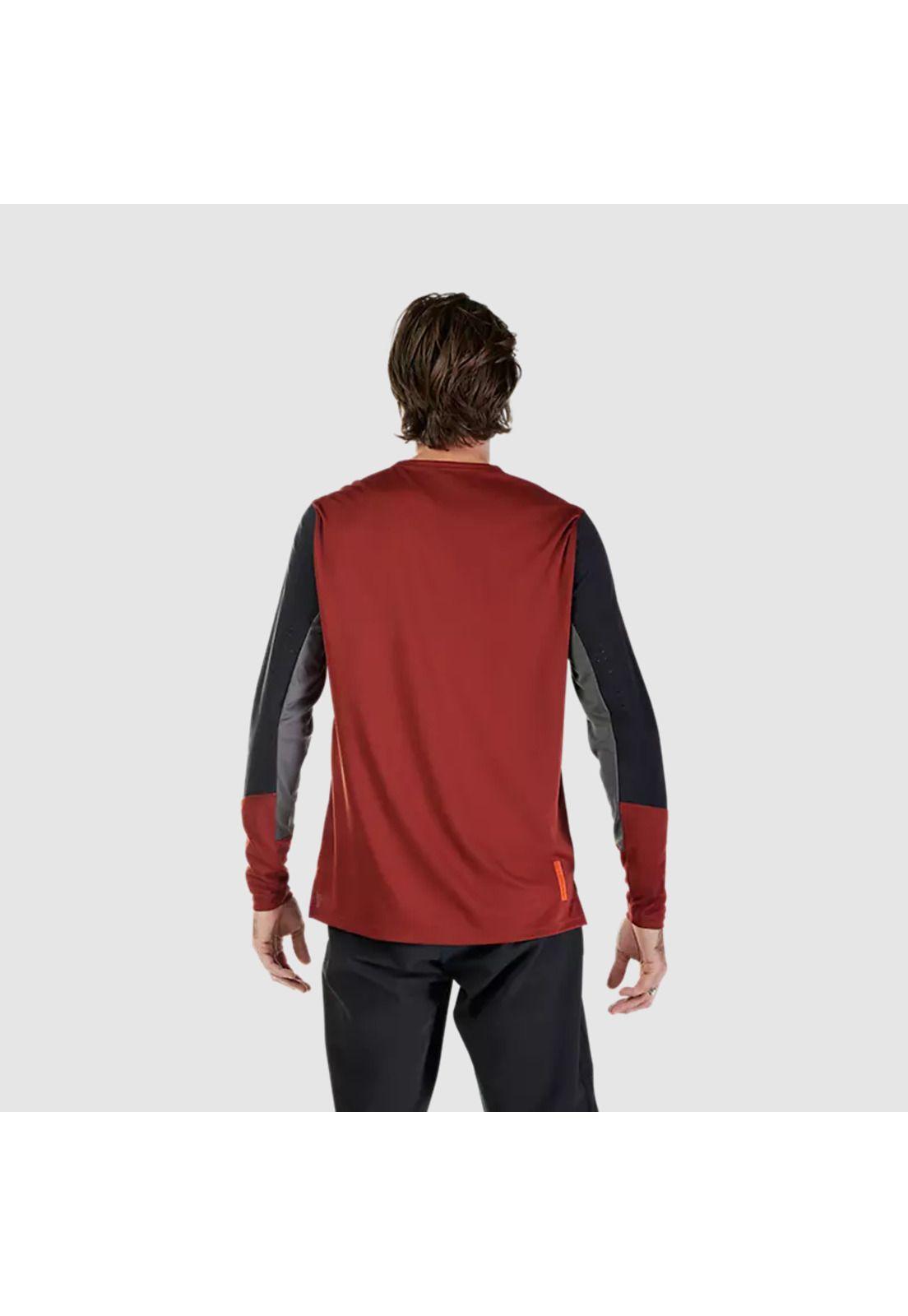 Polera Bicicleta Defend Manga Larga Marron Fox-3