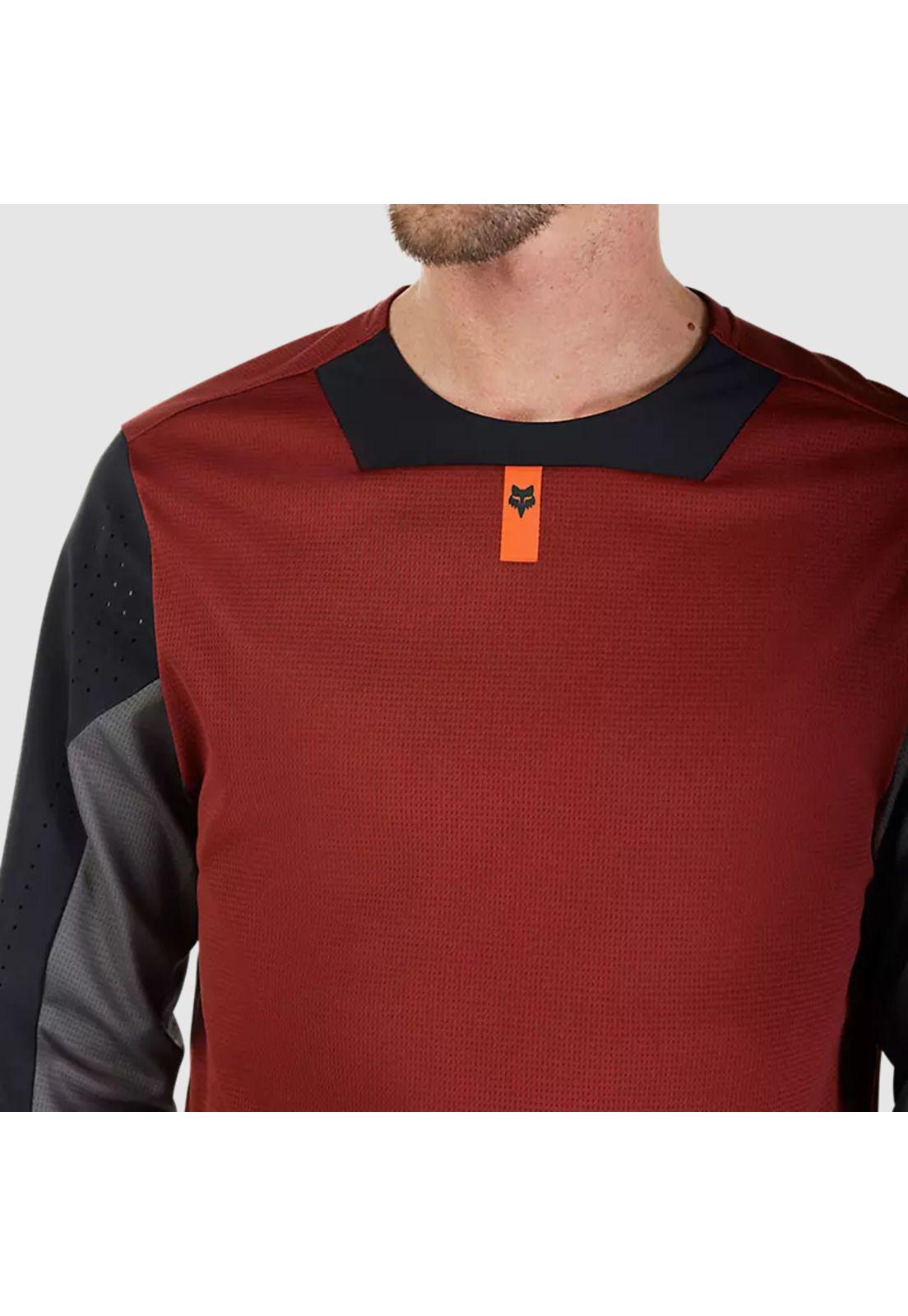 Polera Bicicleta Defend Manga Larga Marron Fox-4