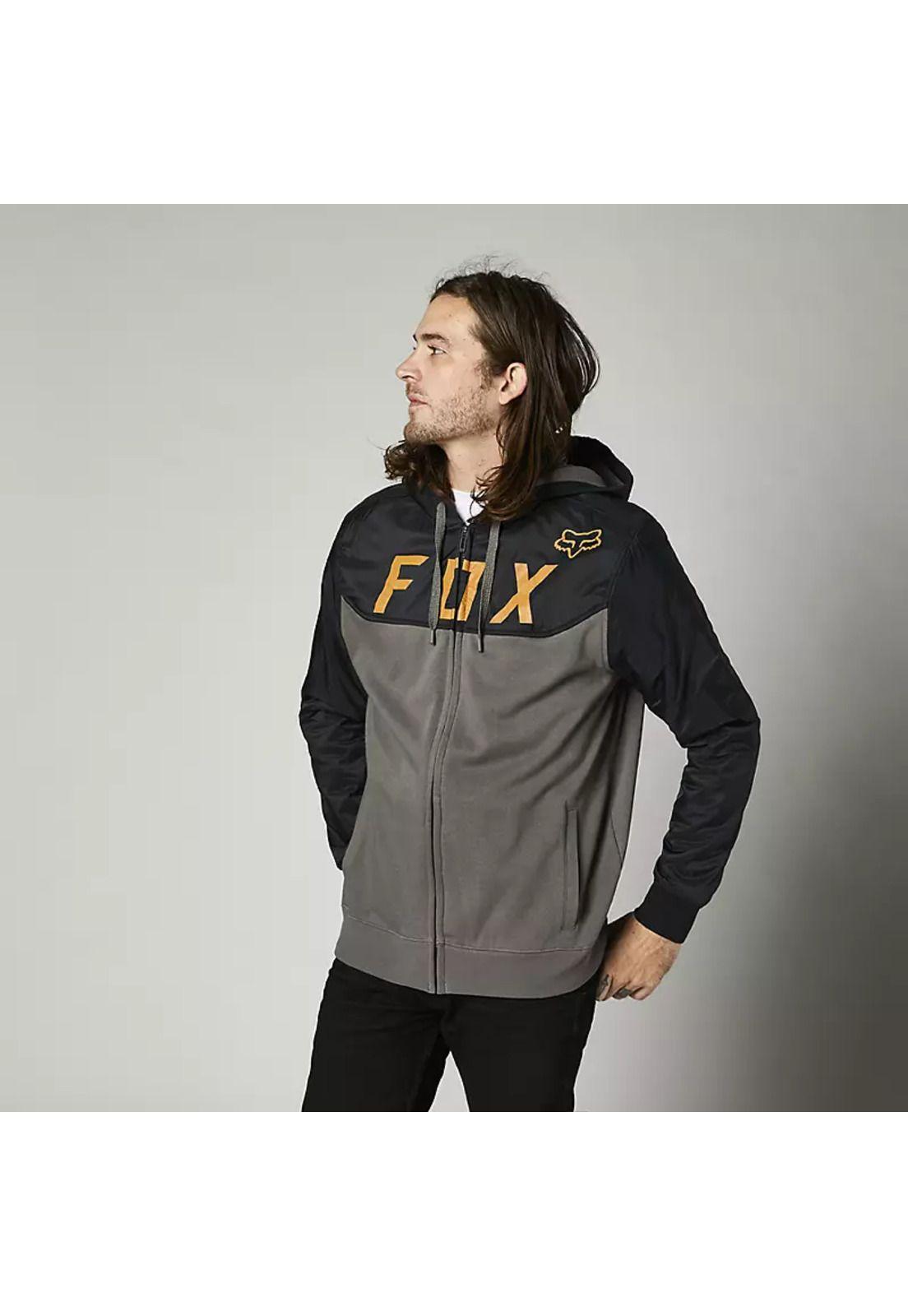 Poleron Lifestyle Pivotal Negro/Gris Fox-2