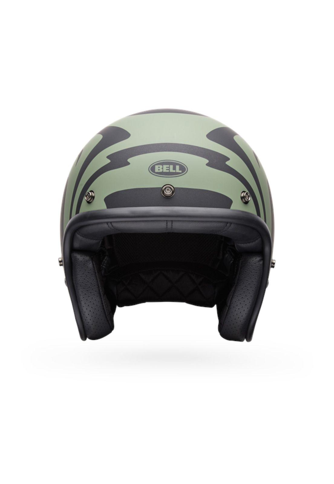 Casco Moto Custom 500 Slap Negro/Verde Bell-2
