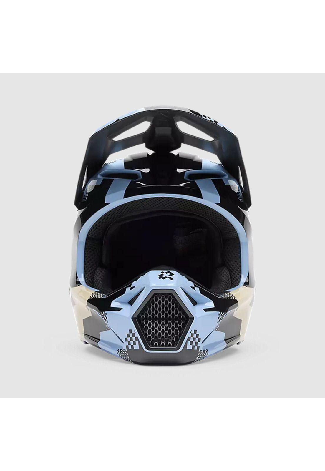 Casco Moto V1 Digi Image Azul Claro Fox-2