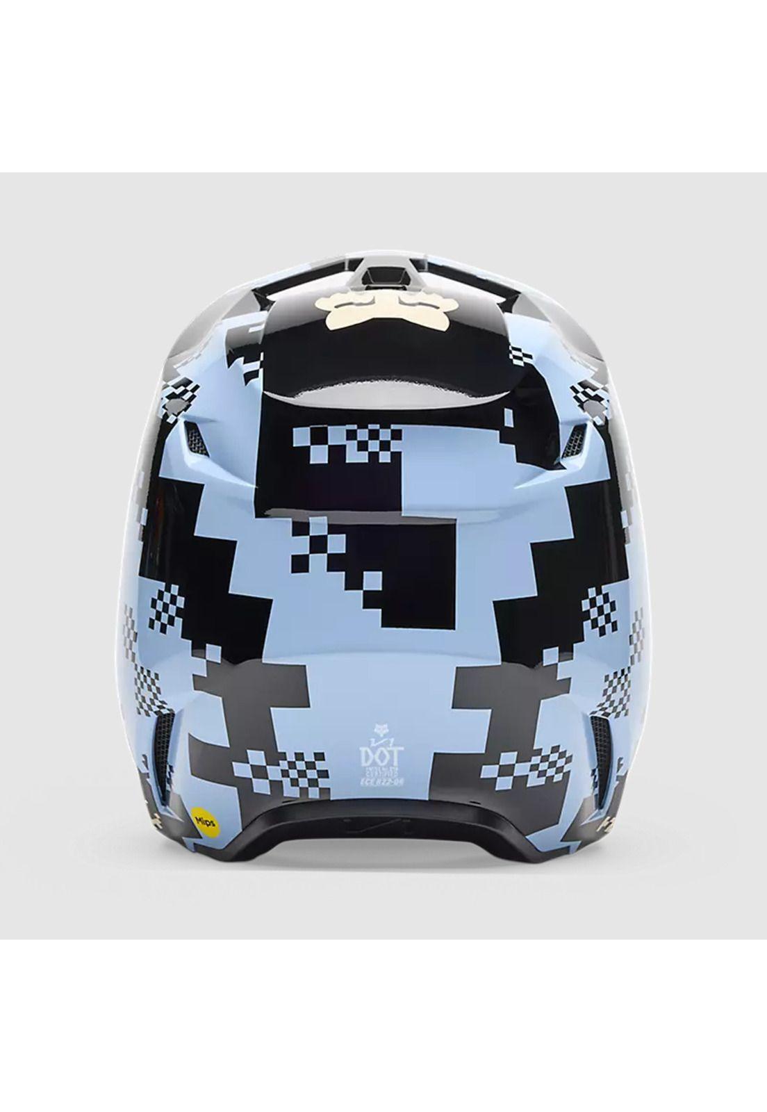 Casco Moto V1 Digi Image Azul Claro Fox-4