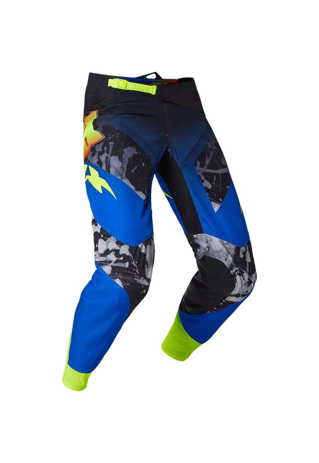 Pantalon Moto 360 Dkay Azul/Negro/Amarillo Fox-0