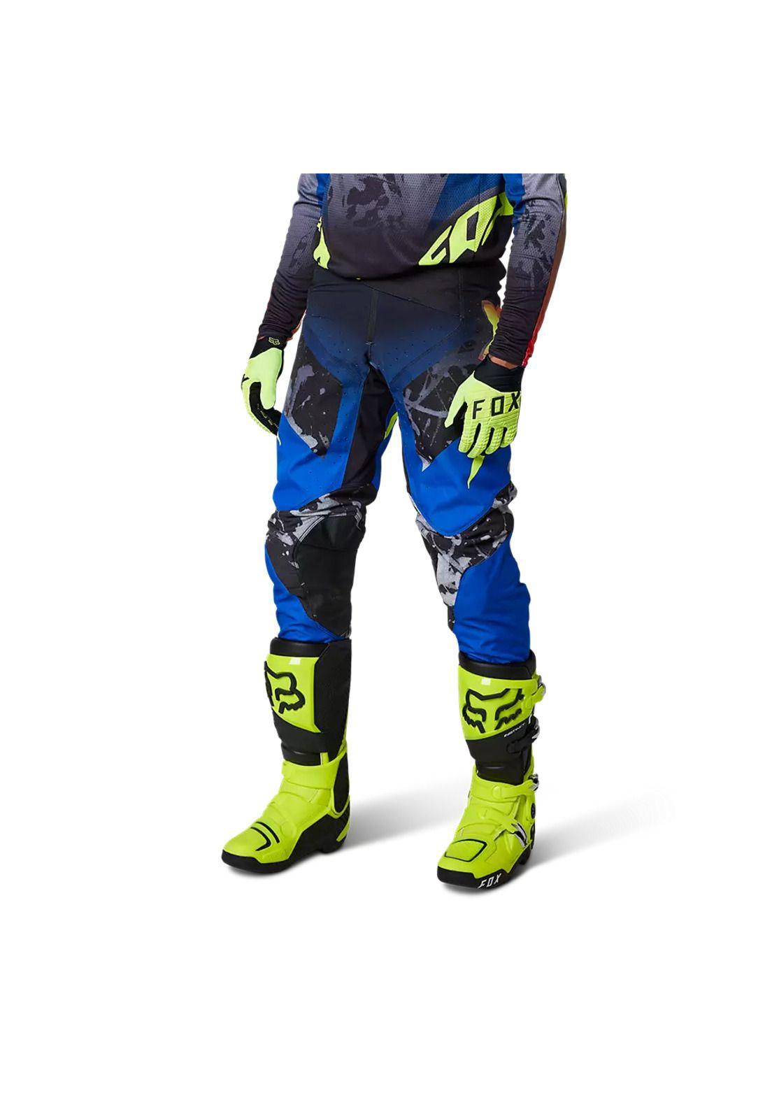 Pantalon Moto 360 Dkay Azul/Negro/Amarillo Fox-1