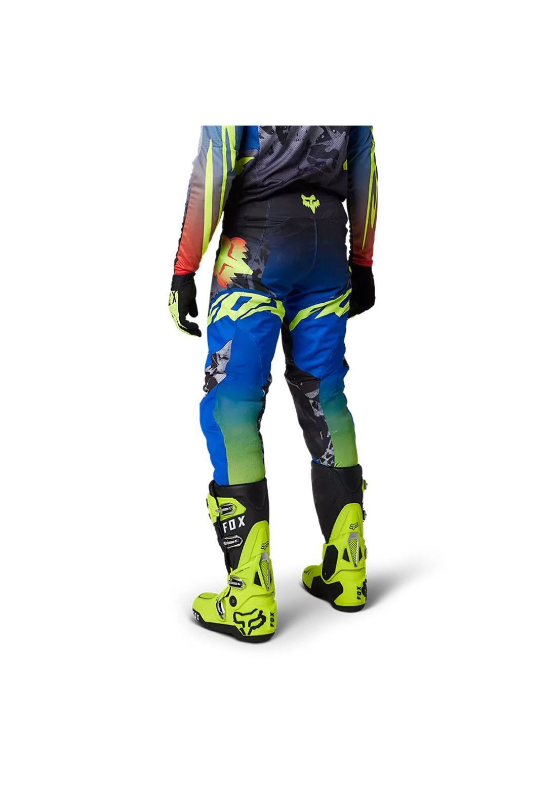 Pantalon Moto 360 Dkay Azul/Negro/Amarillo Fox-2