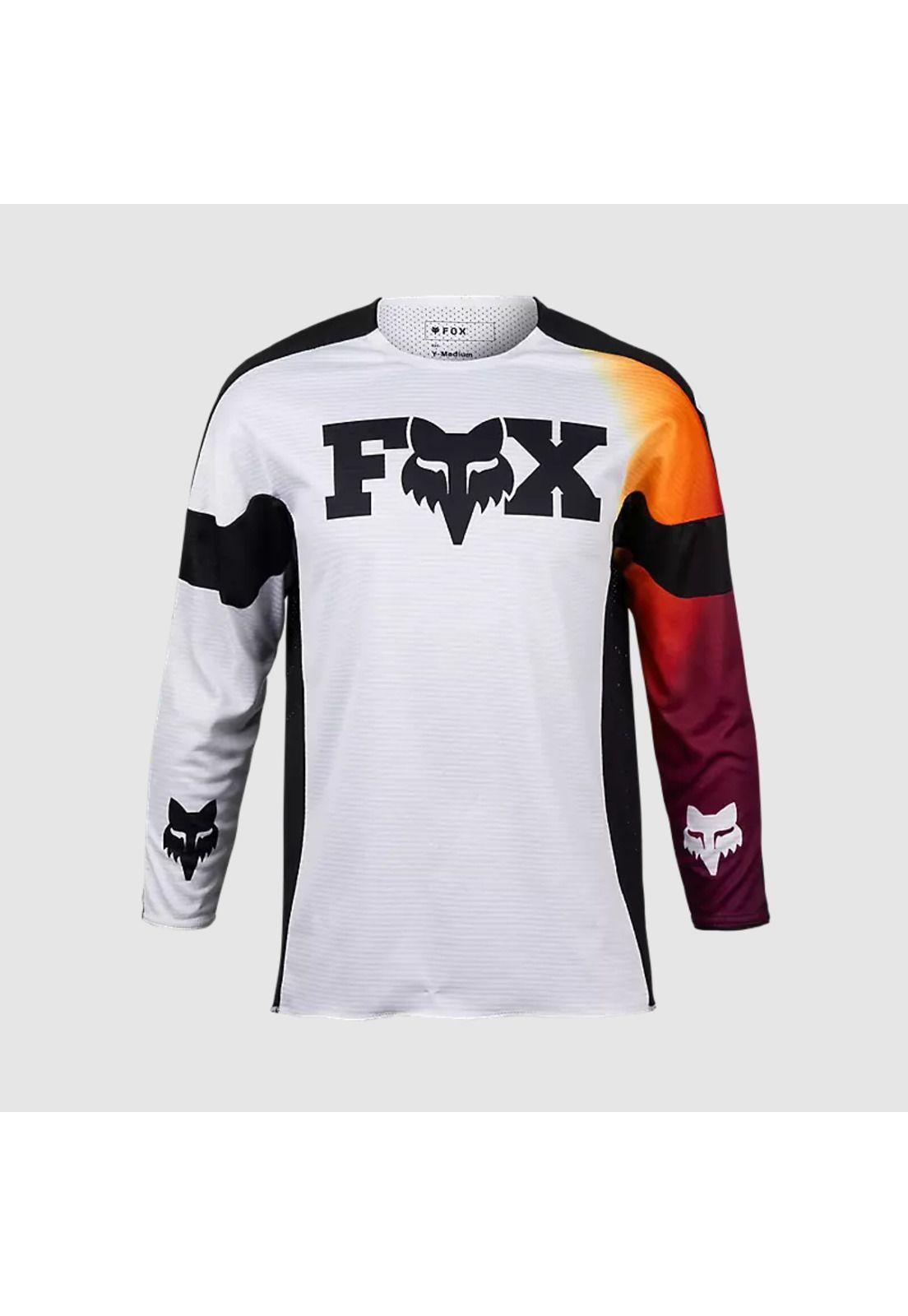 Polera Moto Niño 360 Streak Blanco Fox-0