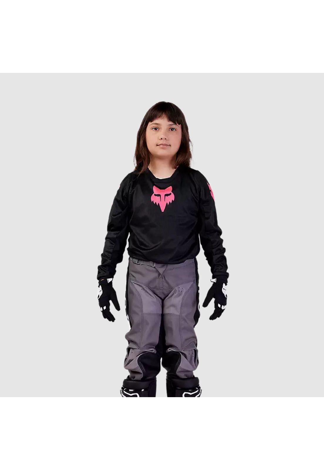 Polera Moto Niña 180 Blackout Negro Fox-1