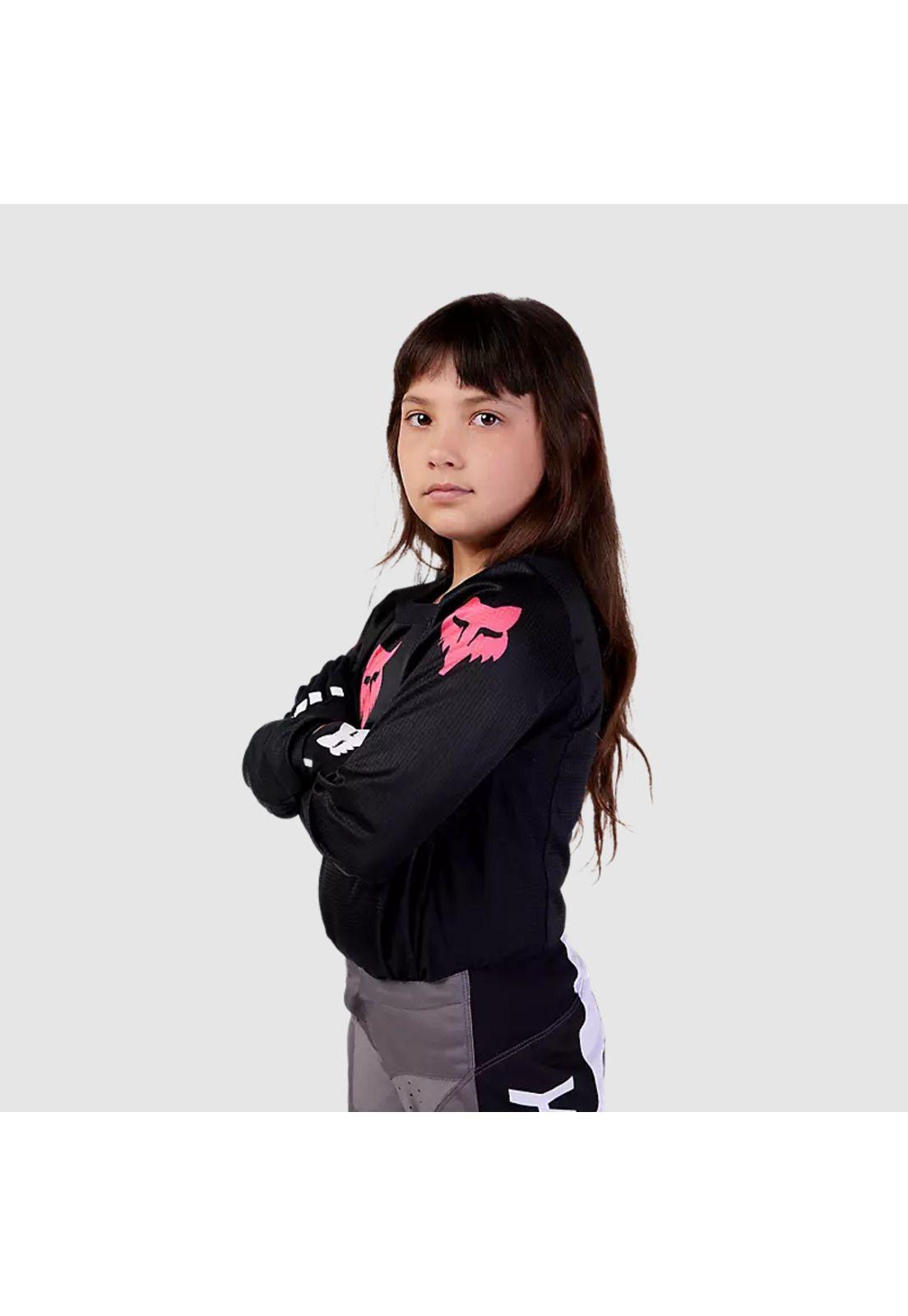 Polera Moto Niña 180 Blackout Negro Fox-3