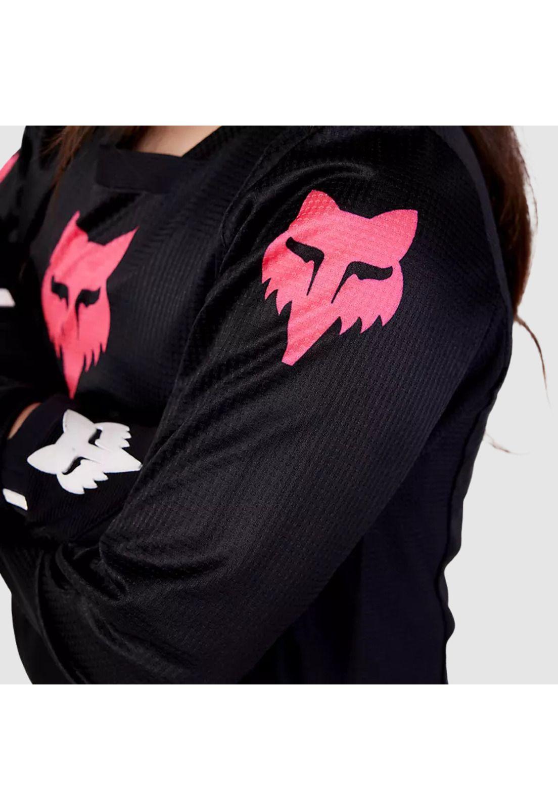 Polera Moto Niña 180 Blackout Negro Fox-4