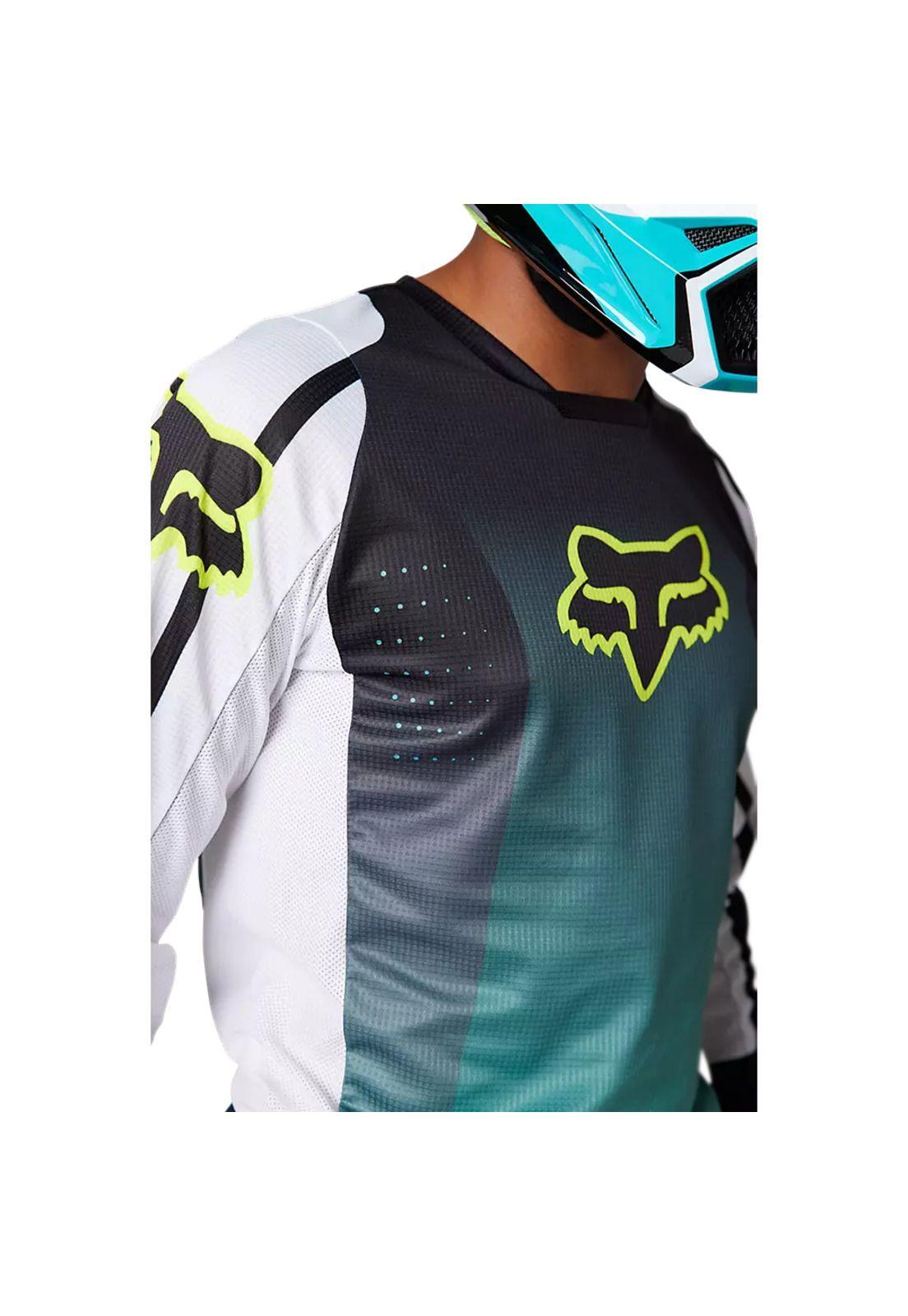 Polera Moto 180 Leed Celeste/Blanco Fox-3