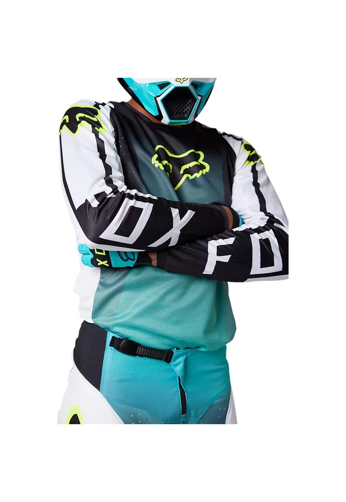 Polera Moto 180 Leed Celeste/Blanco Fox-4