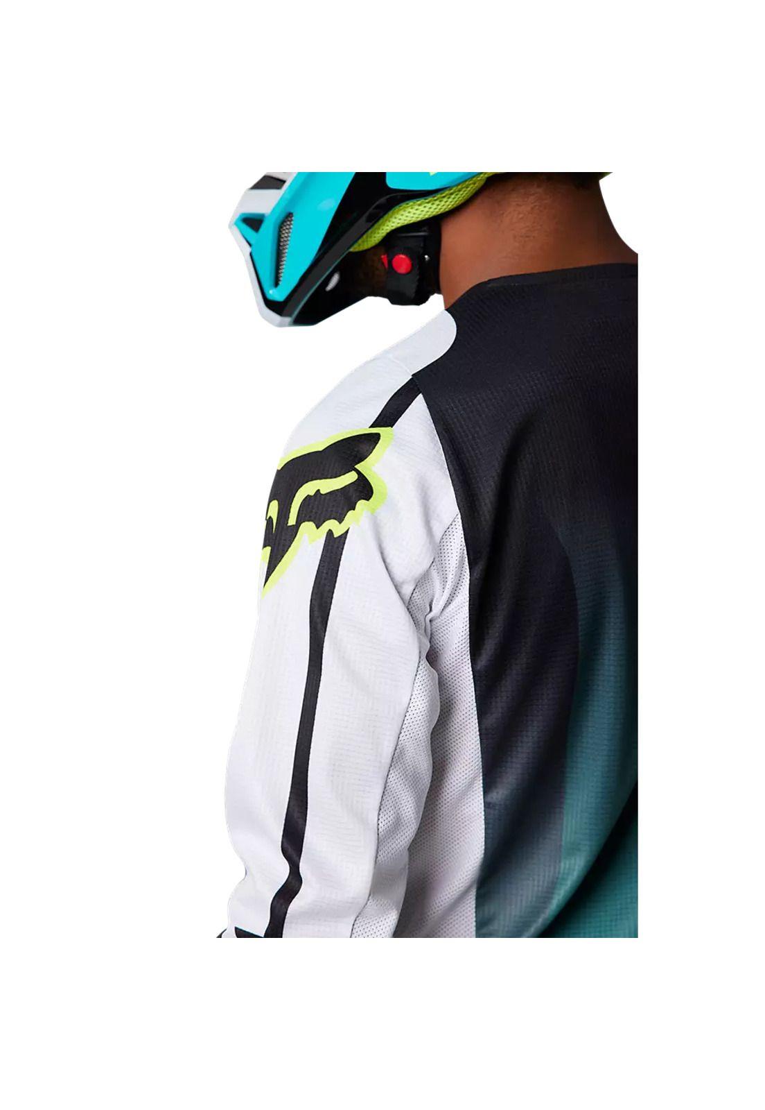Polera Moto 180 Leed Celeste/Blanco Fox-5