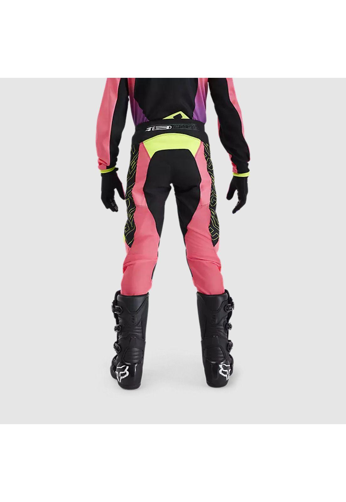 Pantalon Moto Niño 180 Elevated Negro/Rosado Fox-3