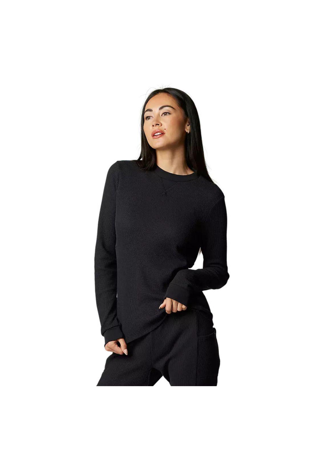 Polera Lifestyle Mujer Manga Larga High Desert Negro Fox-1