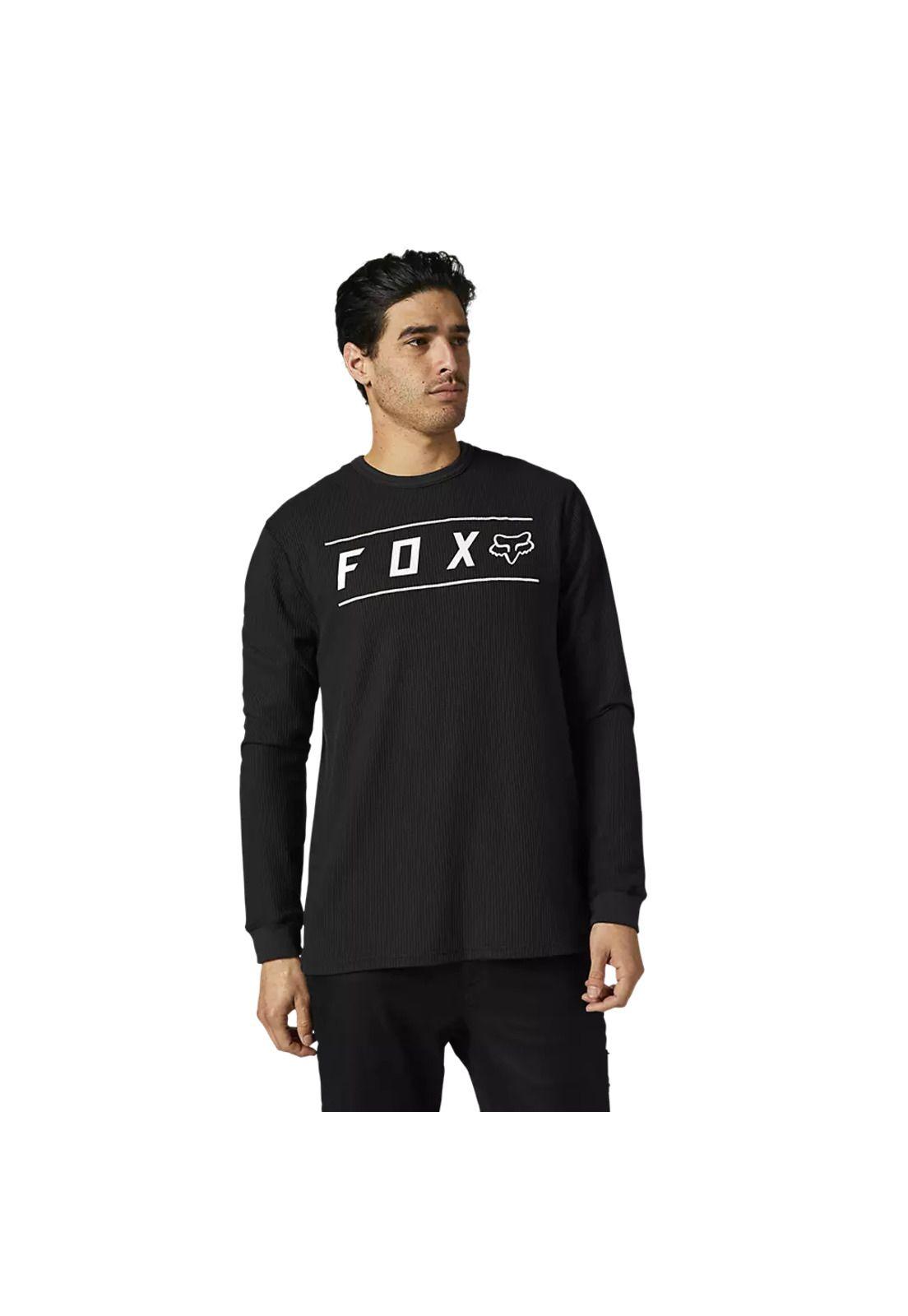Polera Lifestyle Manga Larga Pinnacle Negro Fox-0