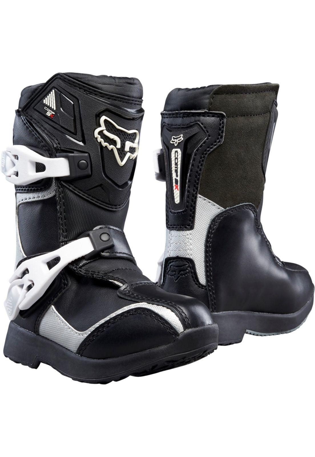 Botas Moto Infantil Comp 5K Negro Plata Fox-0