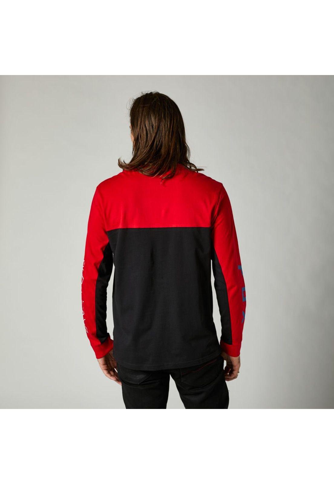 Polera Lifestyle Manga Larga Skew Rojo Fox-2