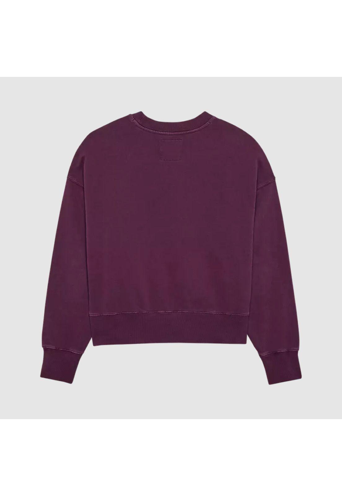 Poleron Lifestyle Mujer Wordmark Oversized Burdeo Fox-1