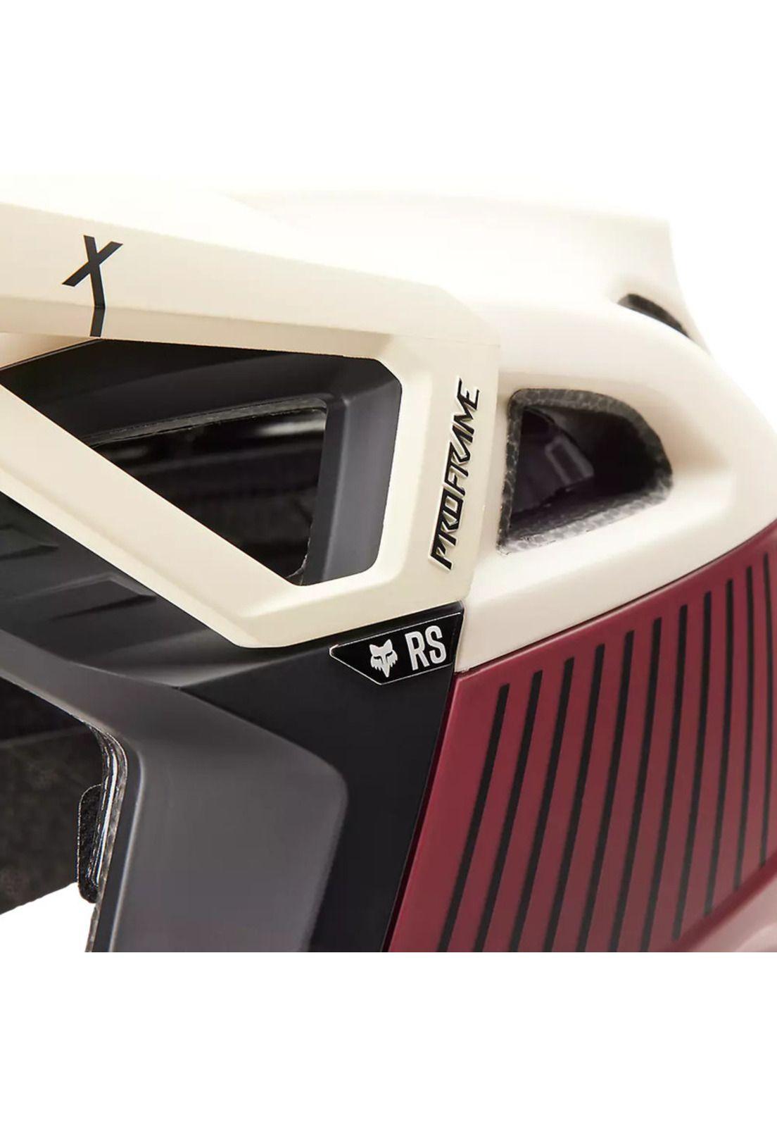 Casco Bicicleta Proframe RS Mash Blanco/Burdeo Fox-8
