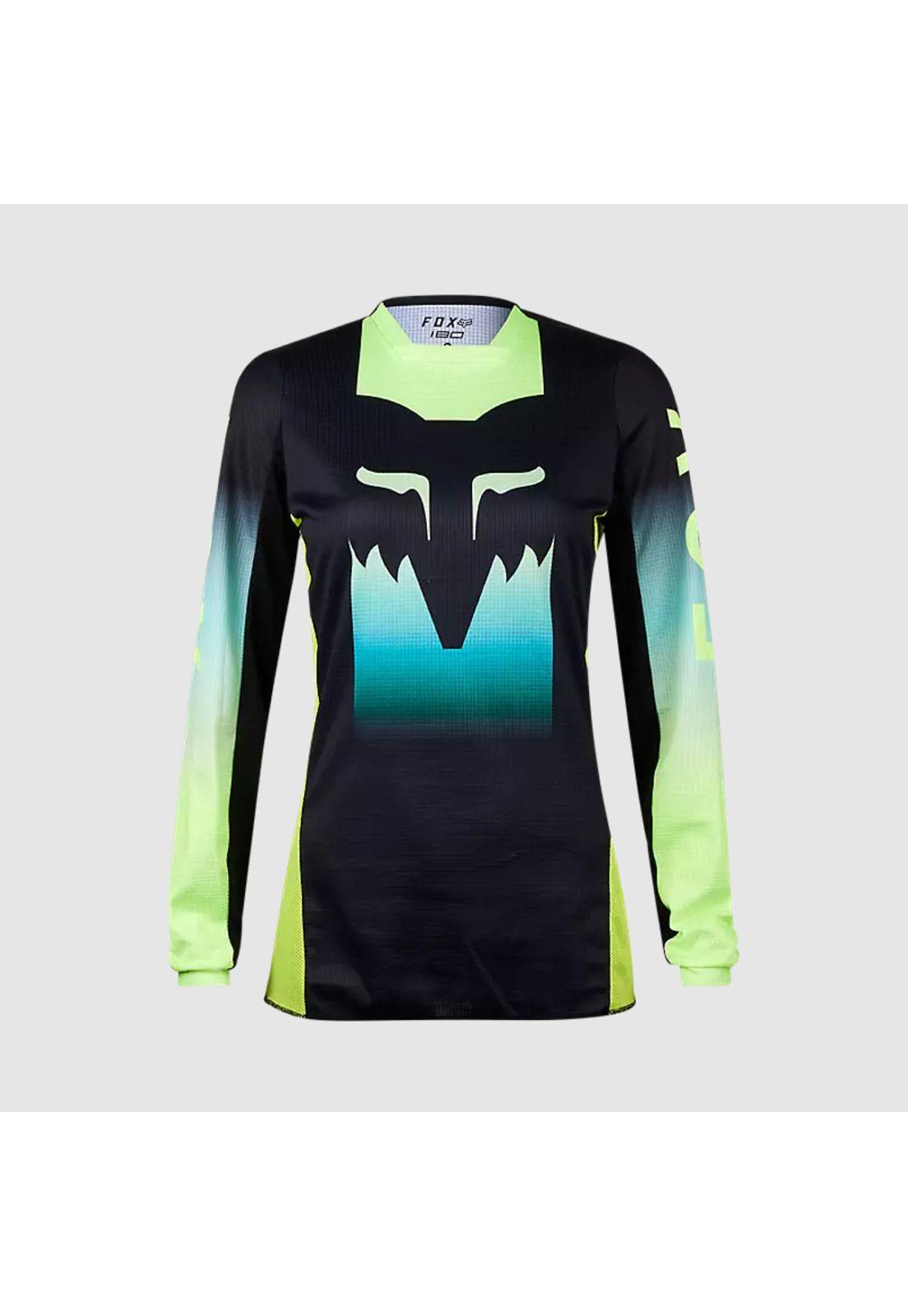 Polera Moto Mujer 180 Flora Negro/Amarillo Fox-0