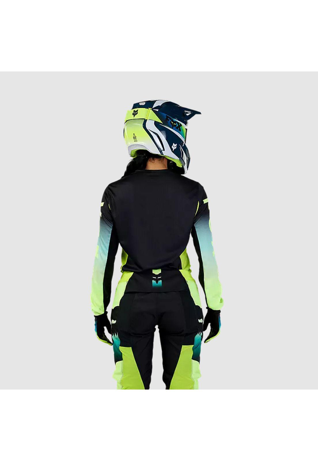 Polera Moto Mujer 180 Flora Negro/Amarillo Fox-2