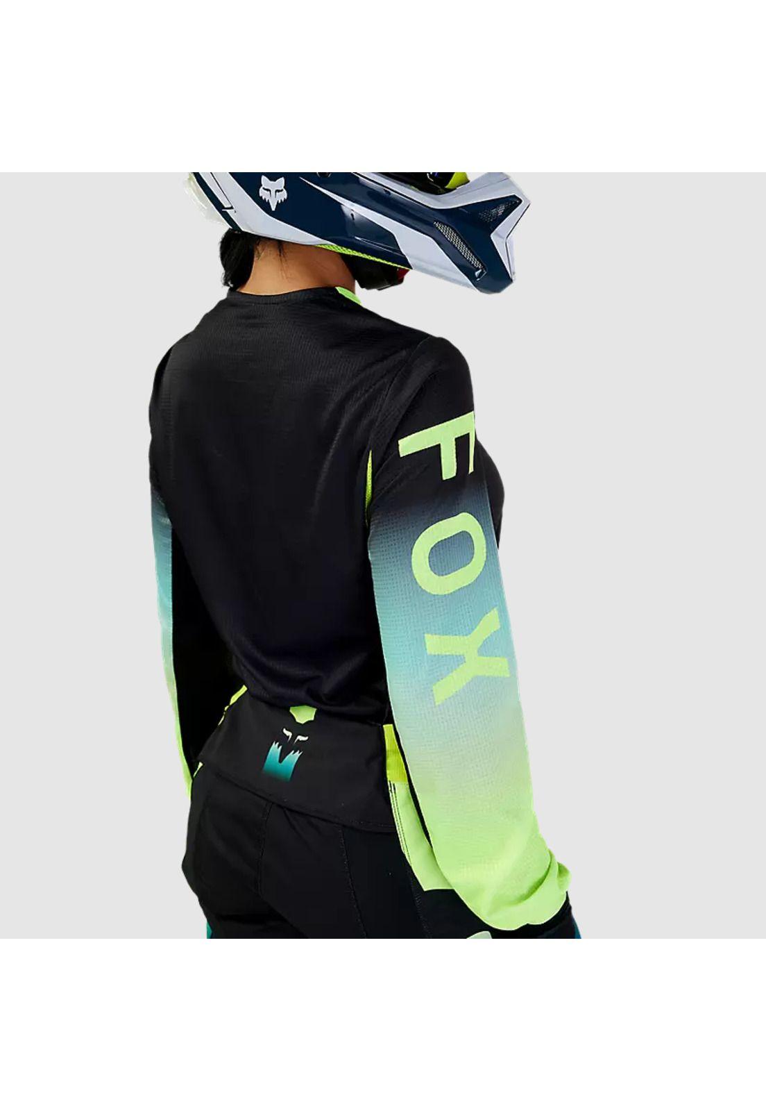 Polera Moto Mujer 180 Flora Negro/Amarillo Fox-6