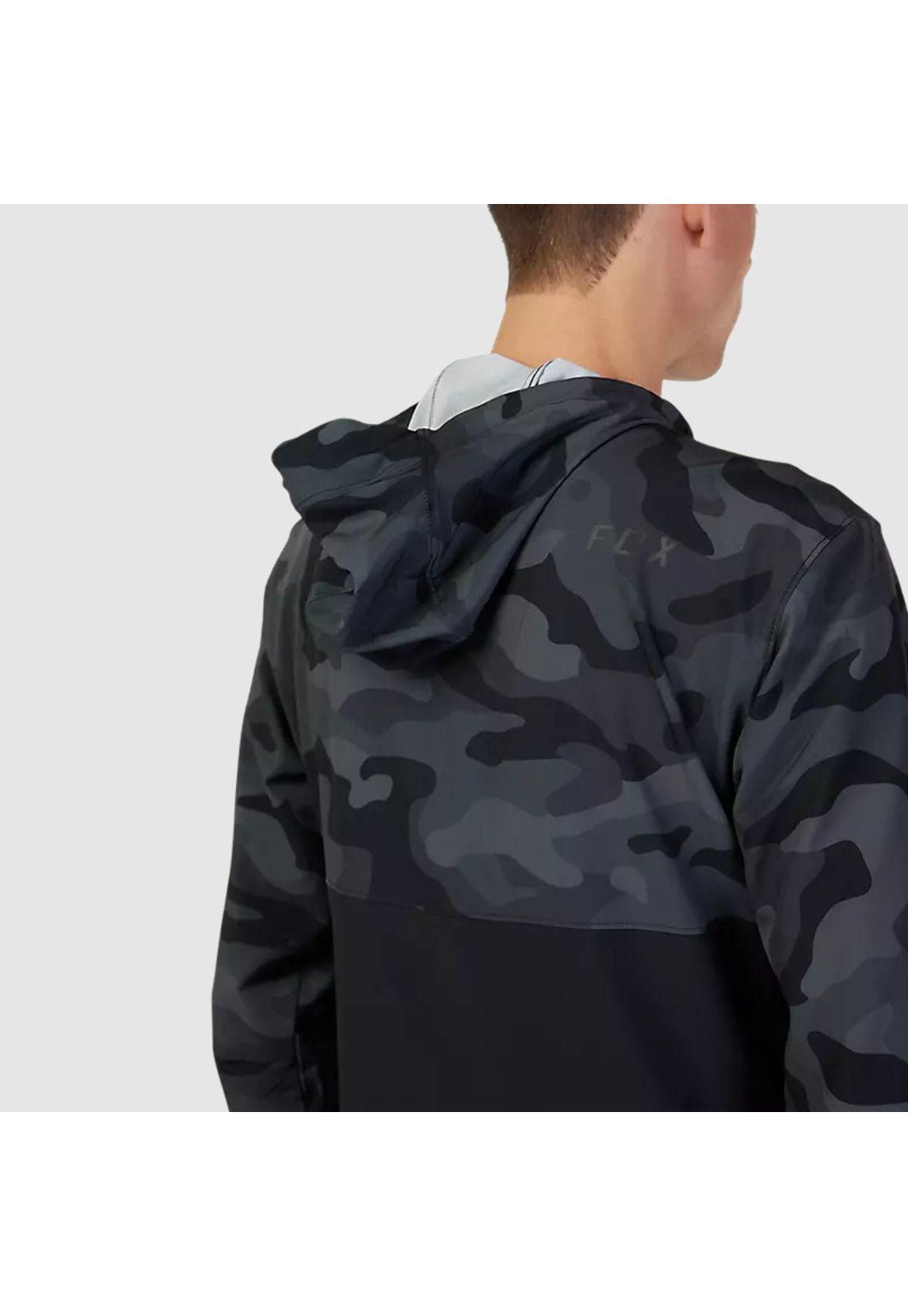 Chaqueta Cortavientos Bicicleta Canguro Ranger Negro Camo Fox-2