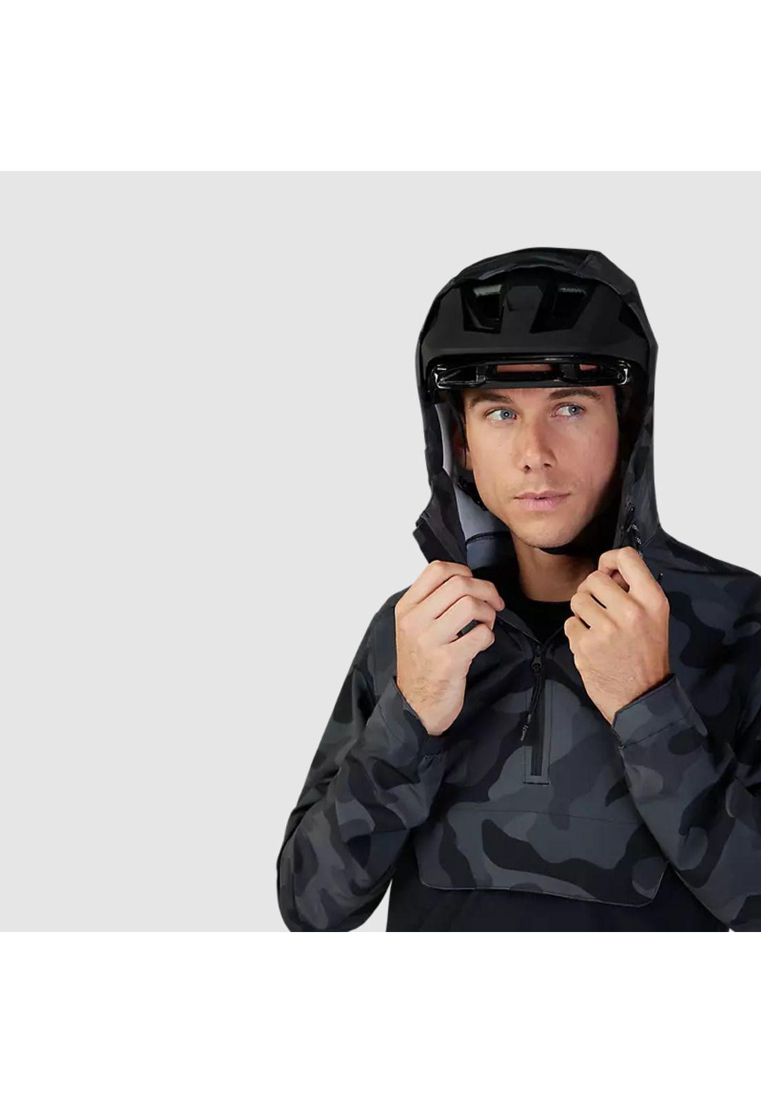 Chaqueta Cortavientos Bicicleta Canguro Ranger Negro Camo Fox-8