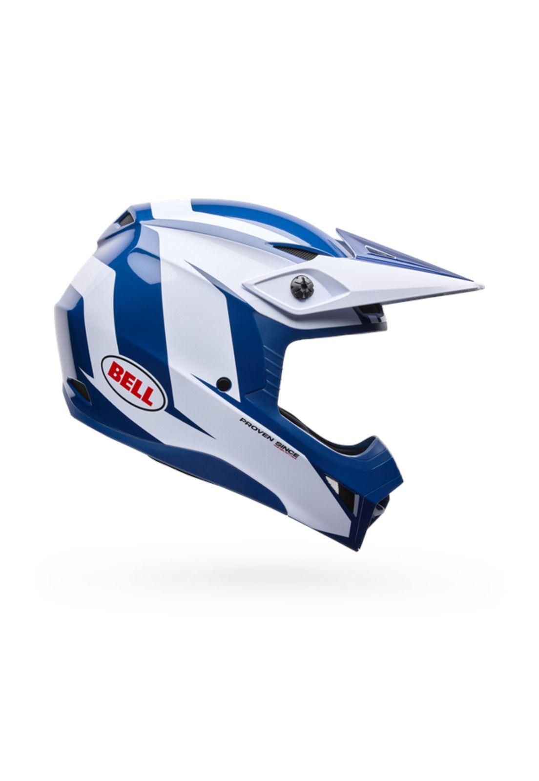 Casco Moto MX-10 Azul/Blanco Bell-1