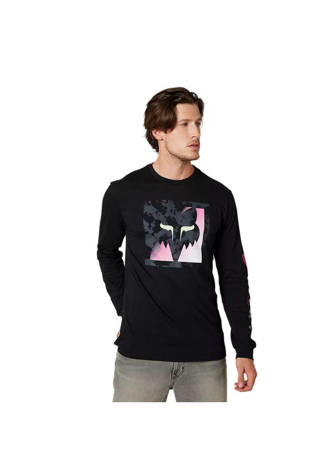 Polera Lifestyle Manga Larga Detonate Negro Fox-0