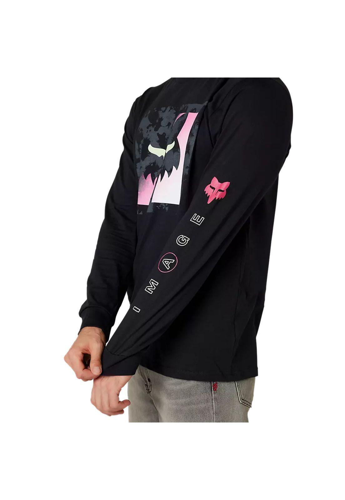 Polera Lifestyle Manga Larga Detonate Negro Fox-3