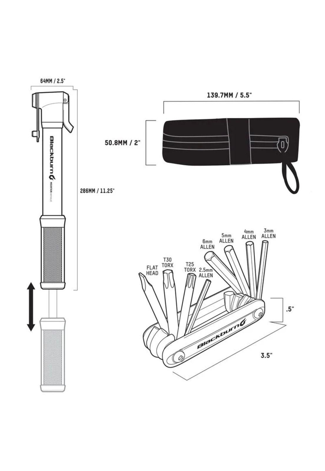 Bolso Asiento Bicicleta Kit Herramientas y Bombin Negro Blackburn-5