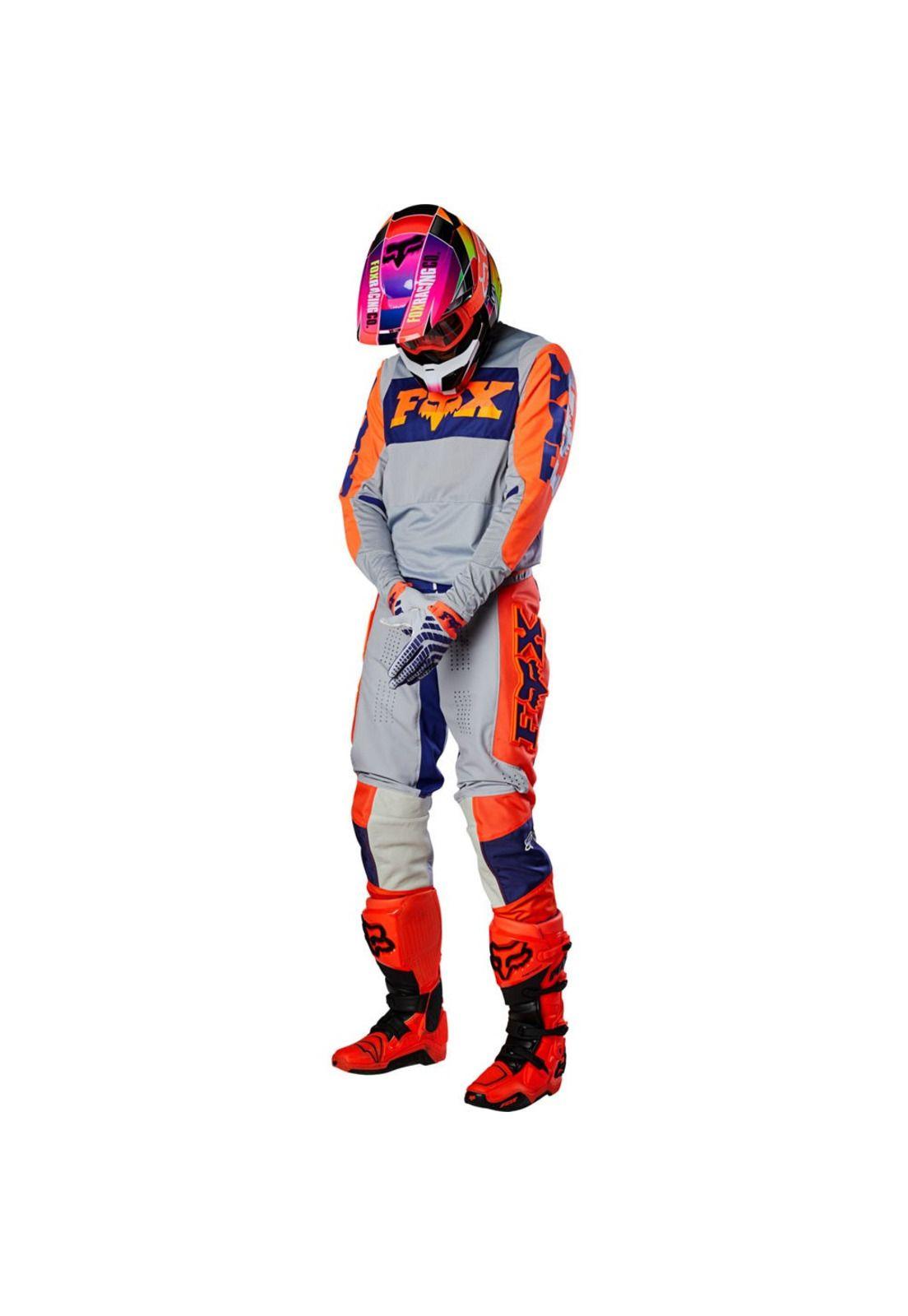 Pantalon Moto 360 Linc Gris/Naranjo Fox-1