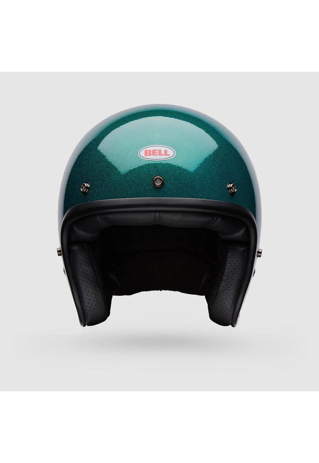 Casco Moto Calle Custom 500 Flake Verde Bell-1