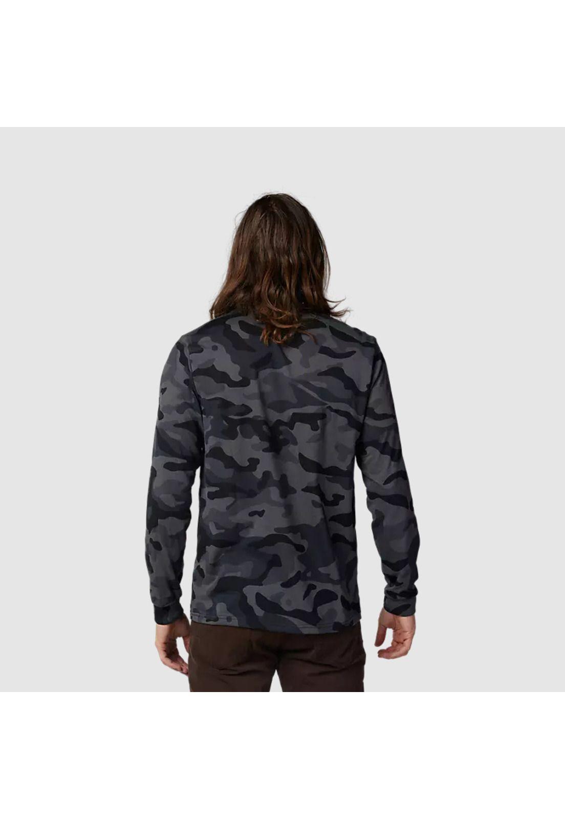Polera Lifestyle Fox Head Manga Larga Camo Negro Fox-2