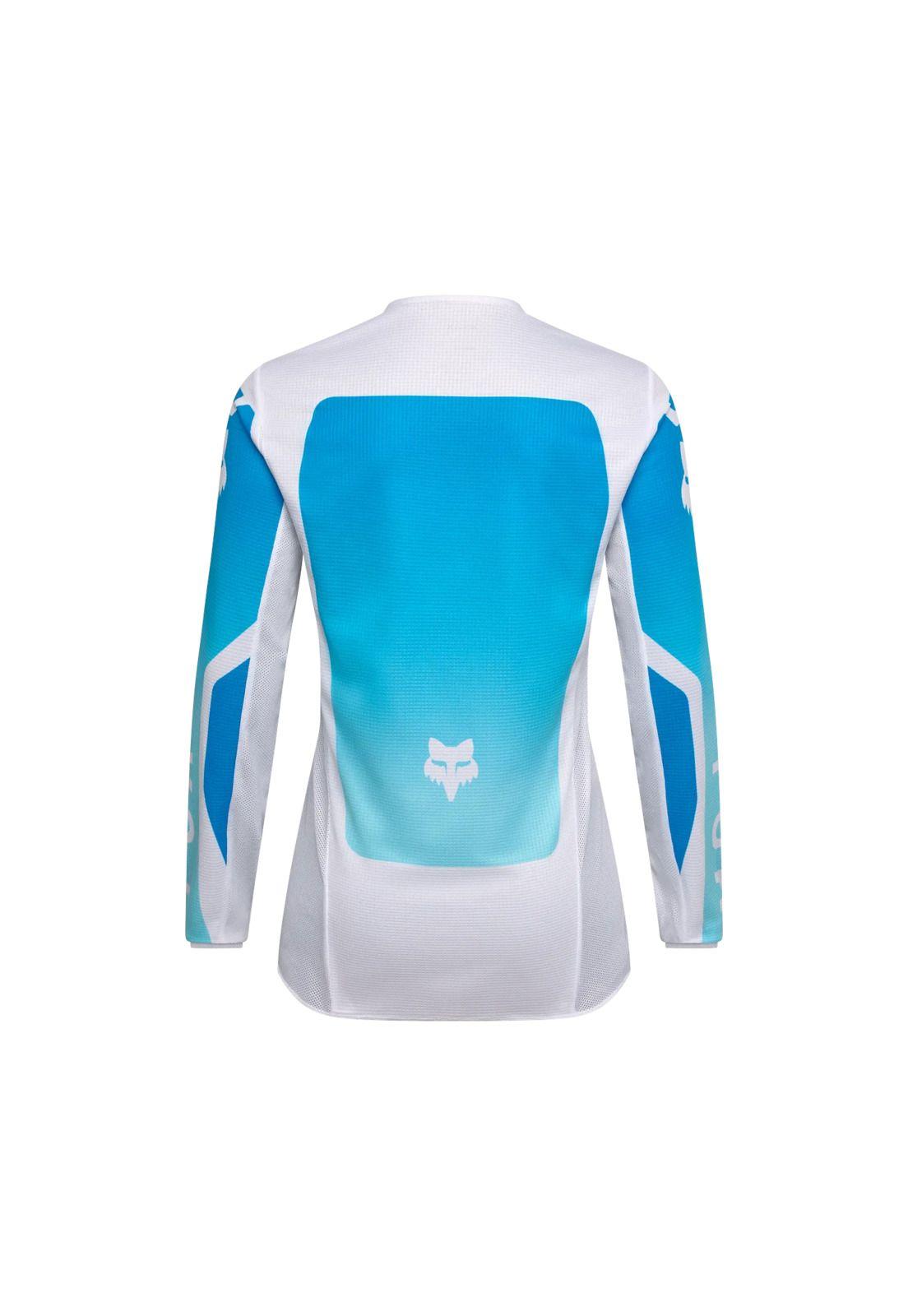 Polera Moto Mujer 180 Shield Blanco/Azul Fox-1