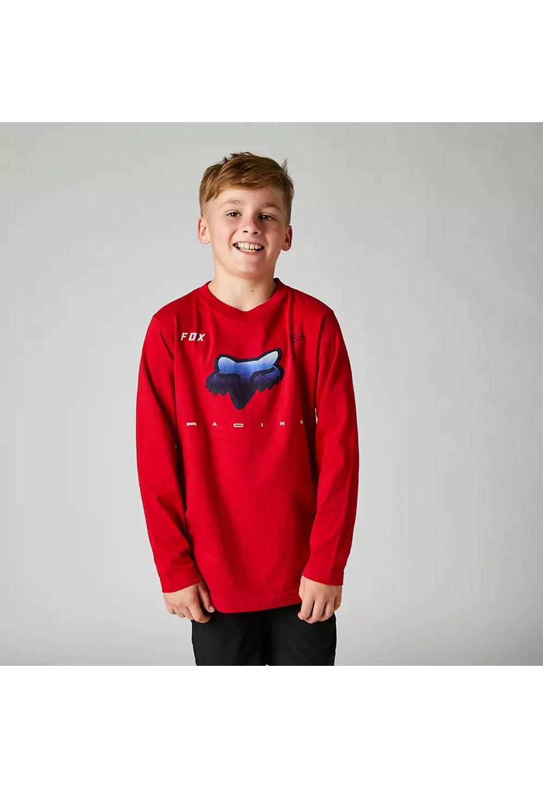 Polera Lifestyle Niño RKANE Mangla Larga Rojo Fox-0