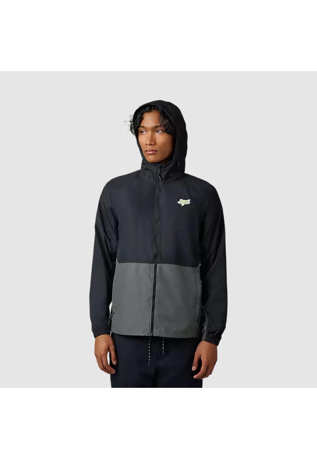 Chaqueta Cortavientos Lifestyle Title Sponsor Negro/Gris Fox-1