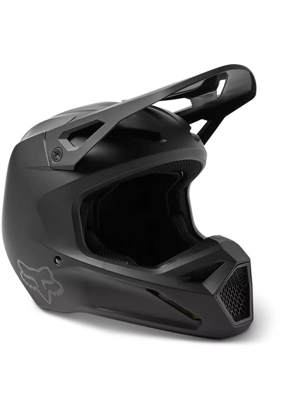 Casco Moto V1 Solid Negro Mate Fox-0