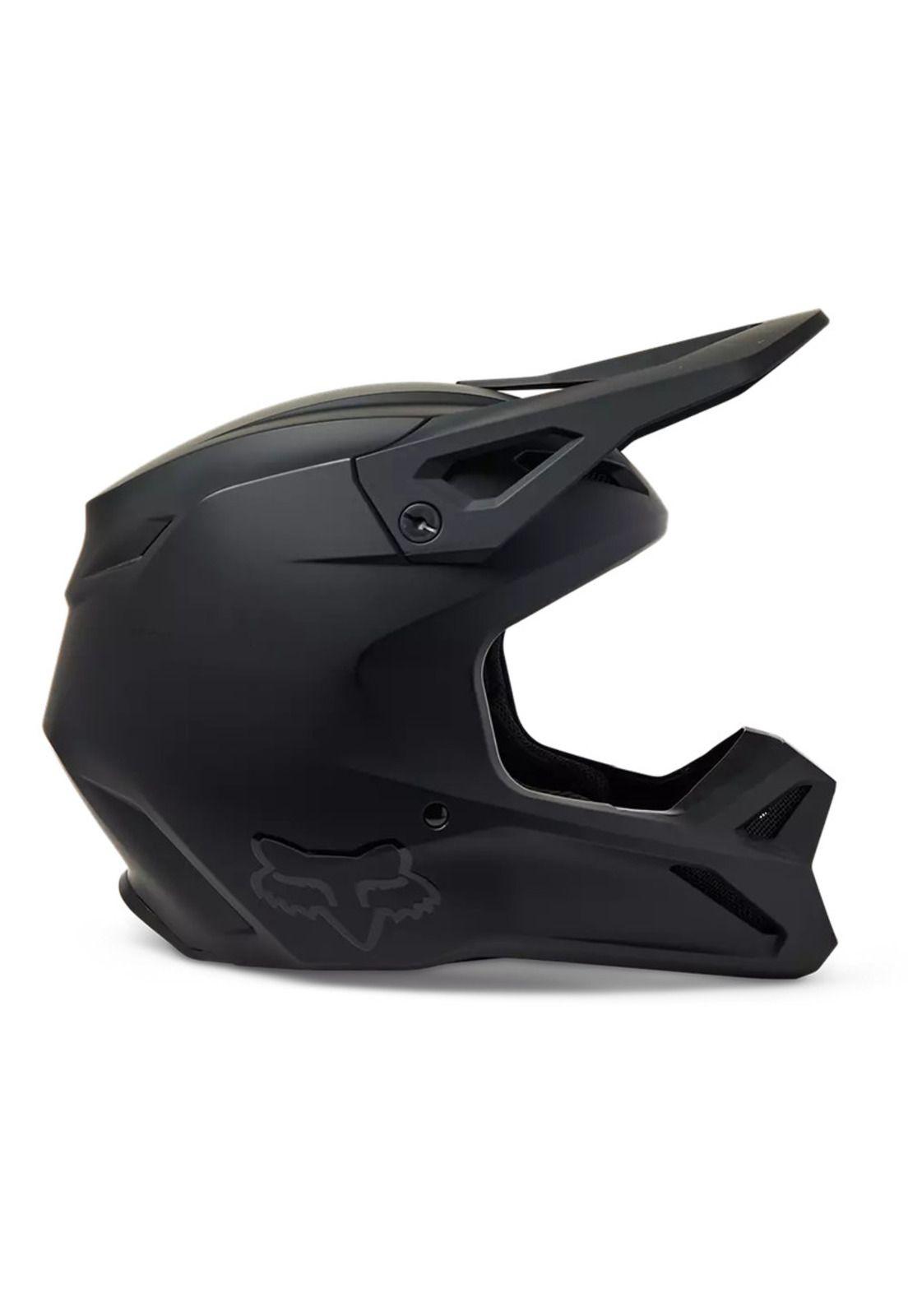Casco Moto V1 Solid Negro Mate Fox-1