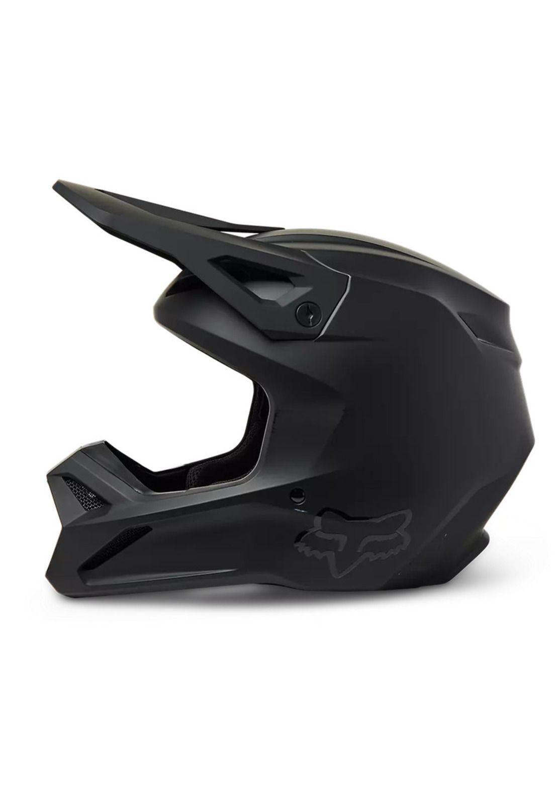 Casco Moto V1 Solid Negro Mate Fox-2
