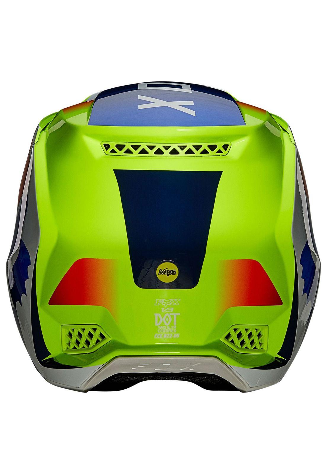 Casco Moto V3 Rs Wired Amarillo Fluor Fox-3