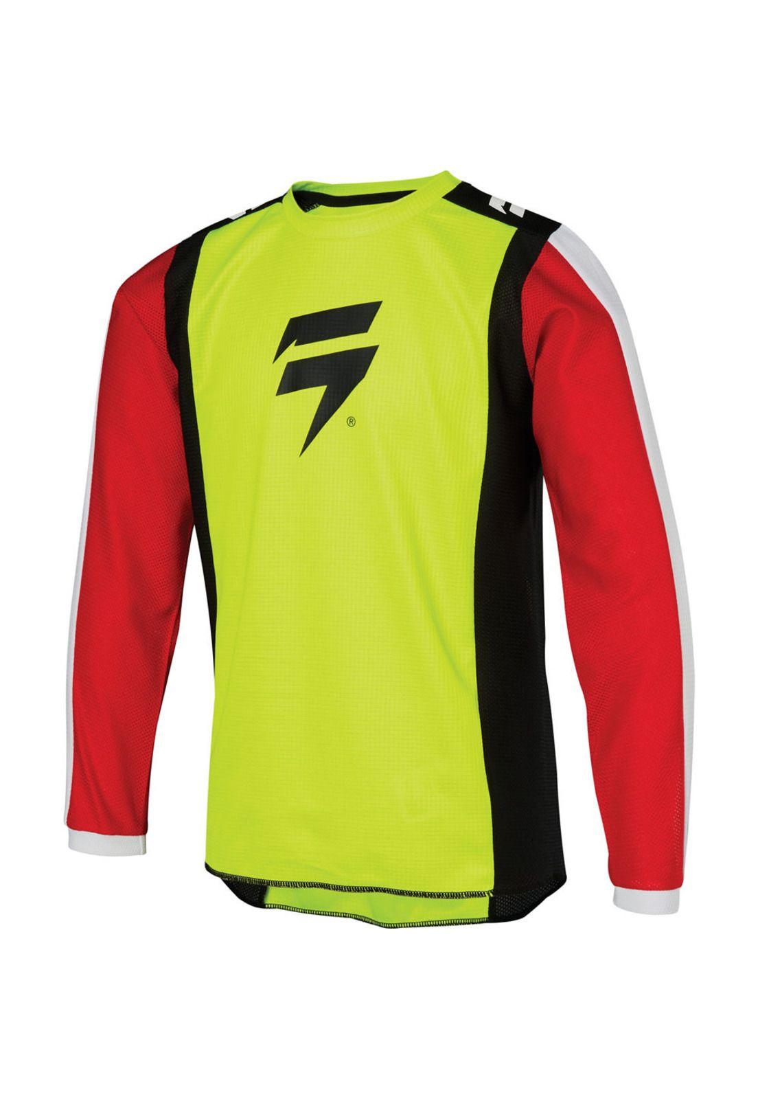 Polera Moto Niño White Race 2 Amarillo Fluor Shift-2